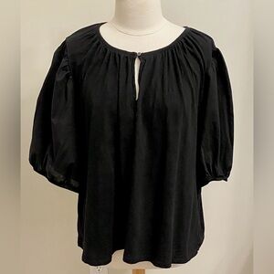 Old Navy Black Jack SZ XXL Balloon Sleeves Dark Academia Casual Chic Boho Top